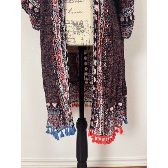 B12 Umgee Kimono Womens M L Boho Hippie Festival Indie Vanessa Hudgens Style - Picture 5 of 6